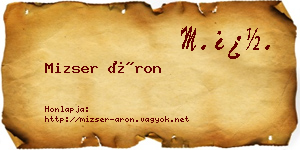 Mizser Áron névjegykártya